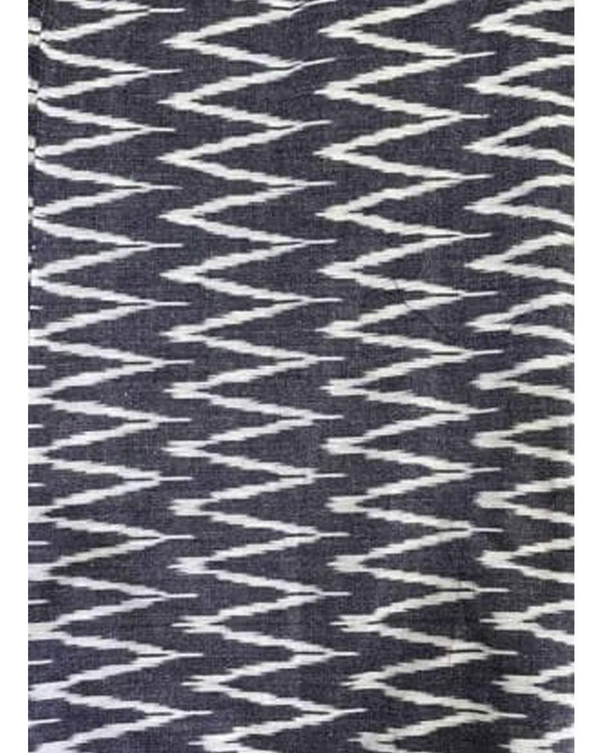 POCHAMPALLY IKAT COTTON GRAY COLOR FABRIC - pochampallysarees.com