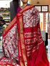 Pochampally Ikat Patola Light Red With Red Sari - pochampallysarees.com