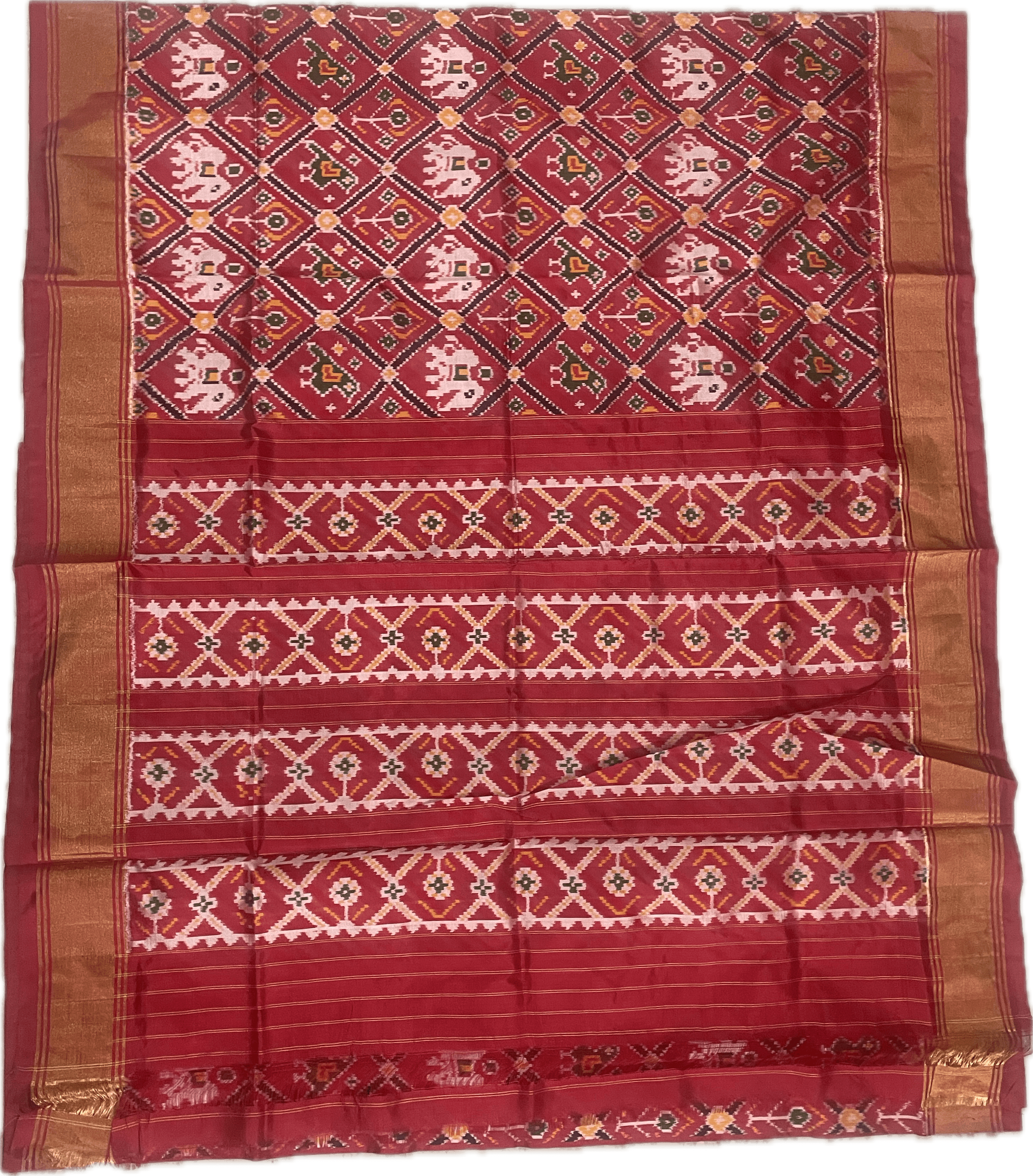 Pochampally-Ikat-Patola-Red-Saree