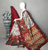 Pochampally Ikat Silk Patola Gray Red Sari - pochampallysarees.com