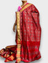 Pochampally Ikat Silk Patola Red Sari - pochampallysarees.com