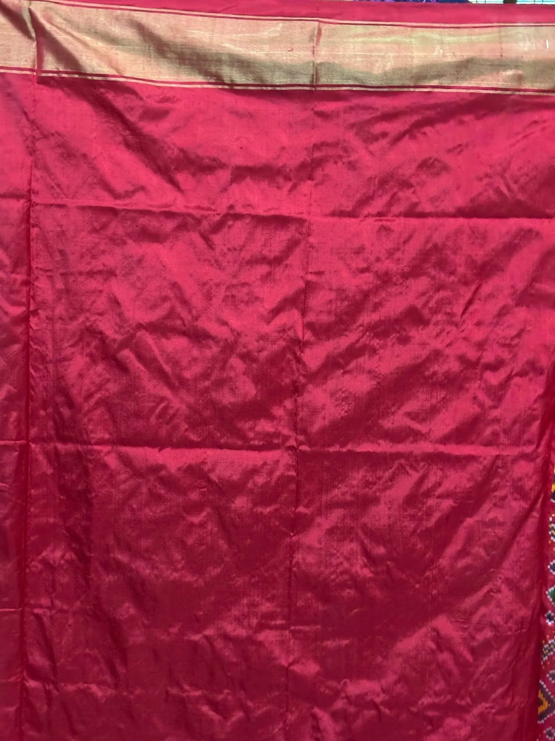 Pochampally Ikat Silk Red Patola Sari - pochampallysarees.com