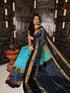 Pochampally Ikat Silk Saree Blue Black