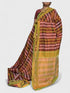 POCHAMPALLY IKKAT COTTON CHOCOLATE YELLOW - pochampallysarees.com