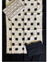 POCHAMPALLY IKKAT COTTON WHITE WITH BLACK COLOR DRESS MATERIAL-B48 - pochampallysarees.com