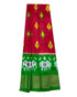 POCHAMPALLY IKKAT KIDS RED WITH GREEN COLOR LEHENGA - pochampallysarees.com
