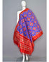POCHAMPALLY IKKAT ROYAL BLUE COLOUR DESIGNER CHUNNI - pochampallysarees.com