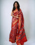 POCHAMPALLY IKKAT SILK PATOLA RED SAREE - pochampallysarees.com