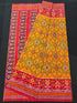 Pochampally Ikkat Silk Patola Yellow With Red Sari - pochampallysarees.com