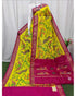 POCHAMPALLY IKKAT SILK YELLOW WITH PINK COLOR FOREST SAREE - pochampallysarees.com