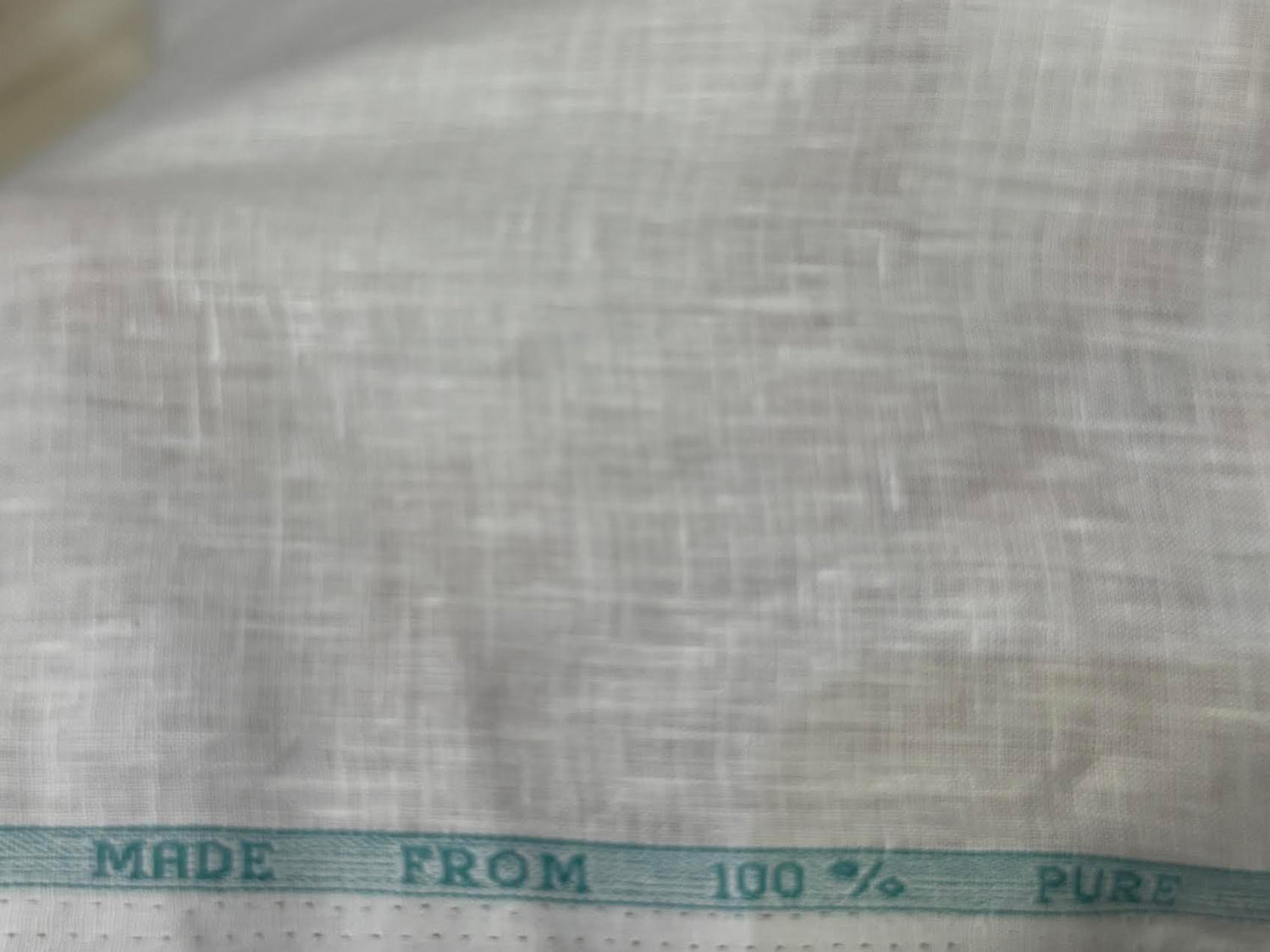 PURE 80 LEA LINEN 100 % PURE IRISH ARVIND COTTON WHITE COLOR FABRIC - pochampallysarees.com