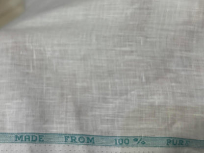 PURE 80 LEA LINEN 100 % PURE IRISH ARVIND COTTON WHITE COLOR FABRIC - pochampallysarees.com