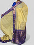 Pure Gadwal Cotton Sari Cream Blue - pochampallysarees.com