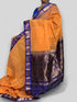 Pure Gadwal Cotton Sari Yellow Blue - pochampallysarees.com