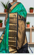 Pure Gadwal Silk Saree Green Black - pochampallysarees.com