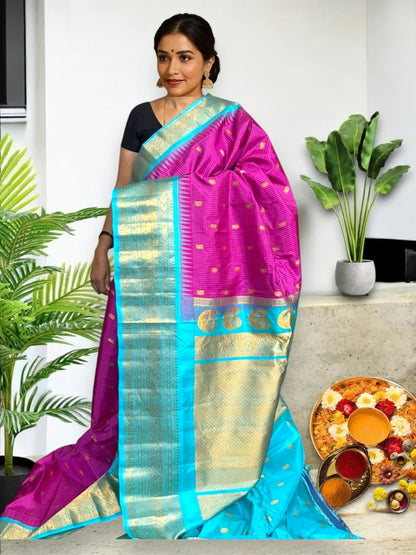 Pure Gadwal Silk Saree Pink - pochampallysarees.com