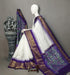 Pure Pochampally Ikkat Silk Cream Purple - pochampallysarees.com
