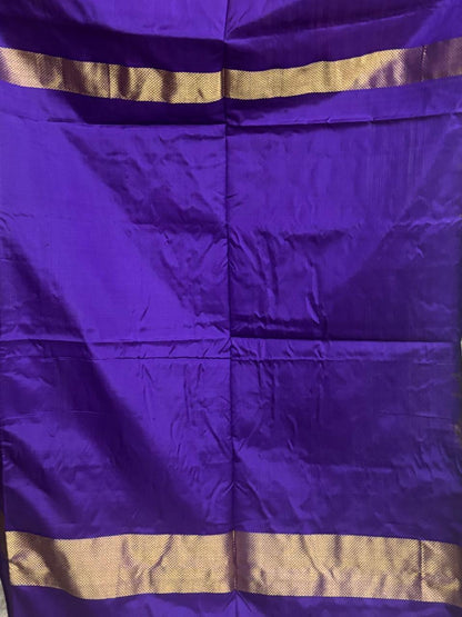 Pure Pochampally Ikkat Silk GreenVoilet Sari - pochampallysarees.com