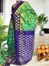 Pure Pochampally Ikkat Silk GreenVoilet Sari - pochampallysarees.com