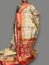 Pure Pochampally Ikkat Tissue Silk White Red Saree Online - pochampallysarees.com