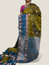 PURE SOFT SILK SAREE OLIVE GREEN AND BLUE WITH ALLOVER ZARI WEAVES BUTTAS IN BORDER PLAIN STYLE - pochampallysarees.com