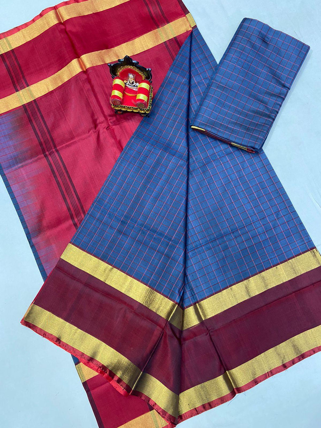 Pure Uppada Gray Maroon Saree - pochampallysarees.com