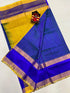 Pure Uppada Silk Blue Yellow Saree - pochampallysarees.com