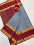 Pure Uppada Silk Gray Maroon Saree - pochampallysarees.com
