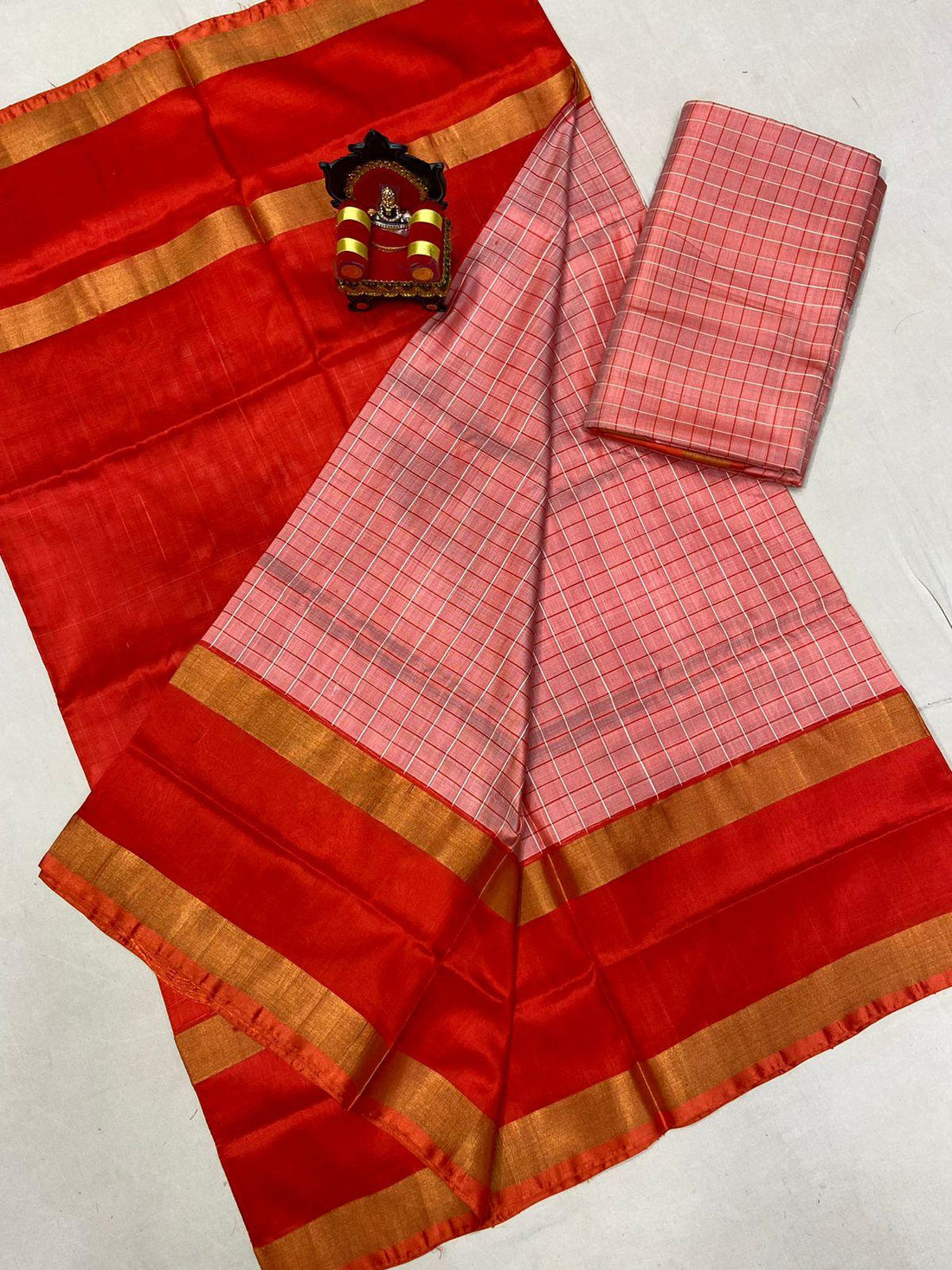 Pure Uppada Silk Red Saree - pochampallysarees.com