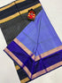 Pure Uppada Silk Skyblue Black Saree - pochampallysarees.com