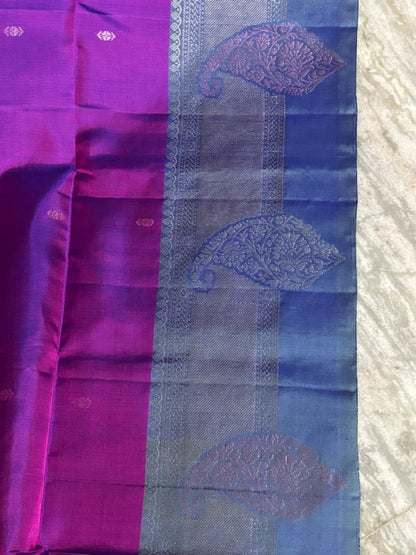 Purple Color Designer Kanchi Pure Soft Silk Saree - pochampallysarees.com