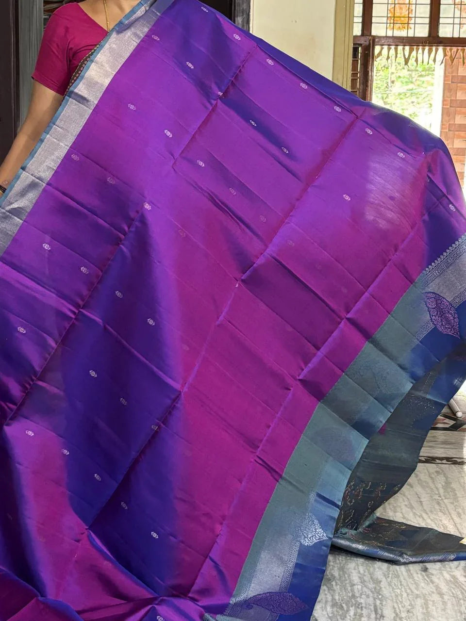 Purple Color Designer Kanchi Pure Soft Silk Saree - pochampallysarees.com
