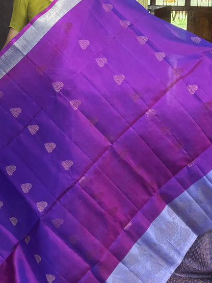 Purple Color Designer Kanchi Pure Soft Silk Saree - pochampallysarees.com