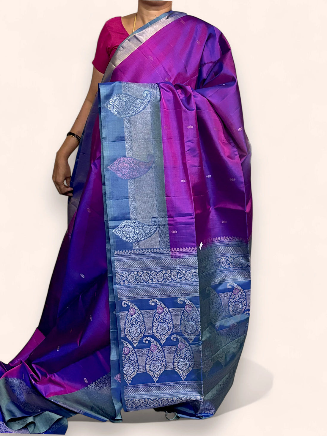 Purple Color Designer Kanchi Pure Soft Silk Saree - pochampallysarees.com
