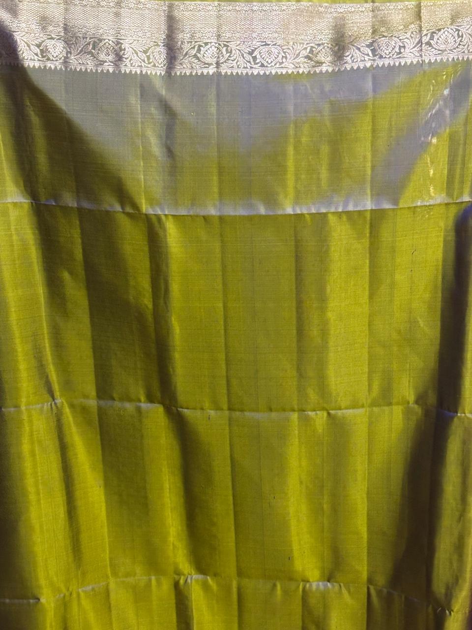 Purple Pista Green Color Designer Kanchi Pure Soft Silk Saree - pochampallysarees.com