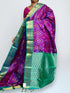 Purple Rama Green Color Designer Kanchi Pure Soft Silk Saree - pochampallysarees.com