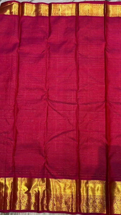 Authentic Maroon &amp; Pink Kanchipuram Pattu Saree | Kanchi Sarees - pochampallysarees.com