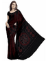 RED AND BLACK COLOR IKKAT COTTON SAREE - pochampallysarees.com