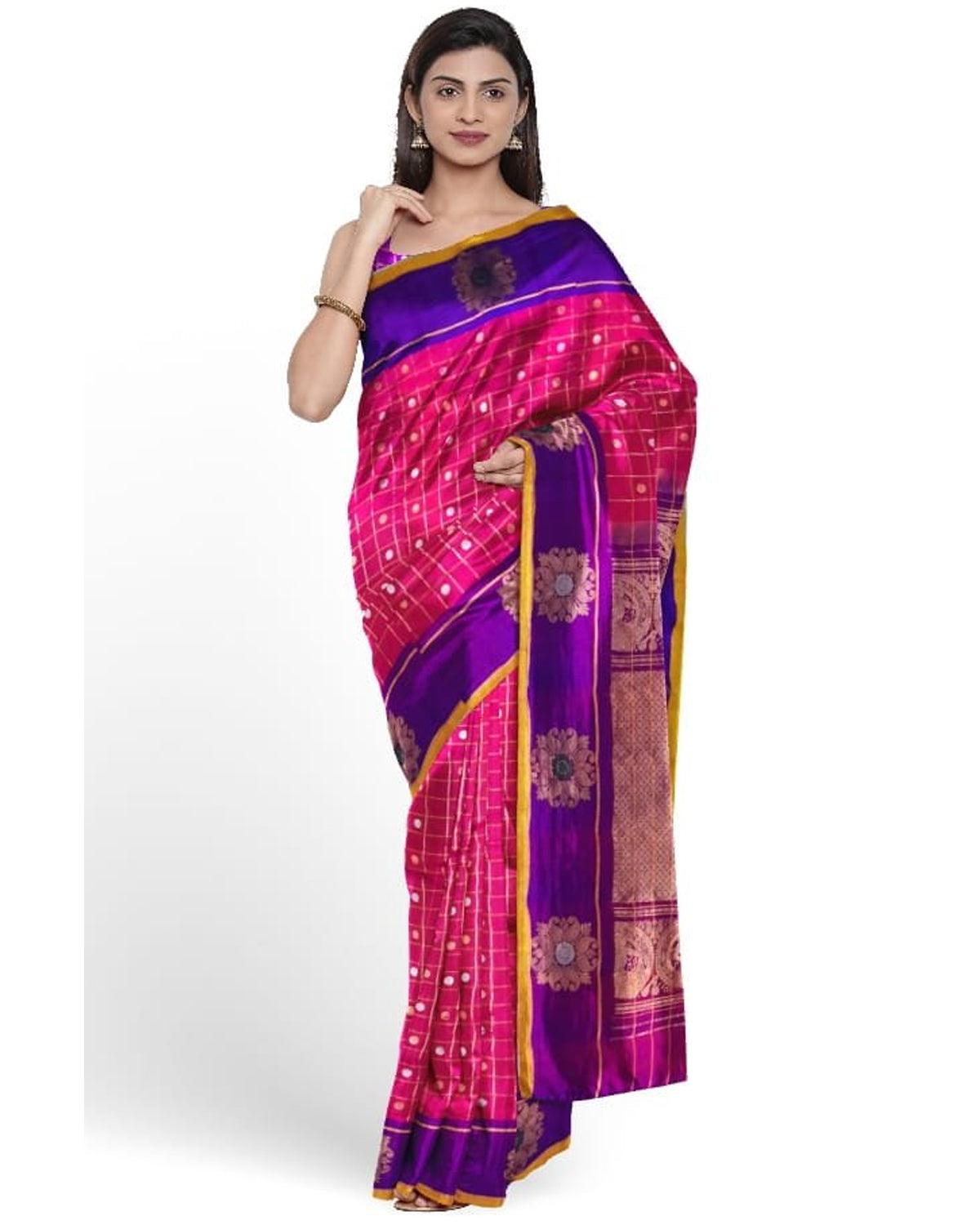 Buy Purple Square Neck Sarees Online for Women in USA