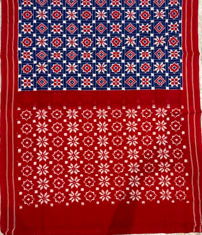 Authentic Handloom Telia Rumal Double Ikkat Cotton Saree