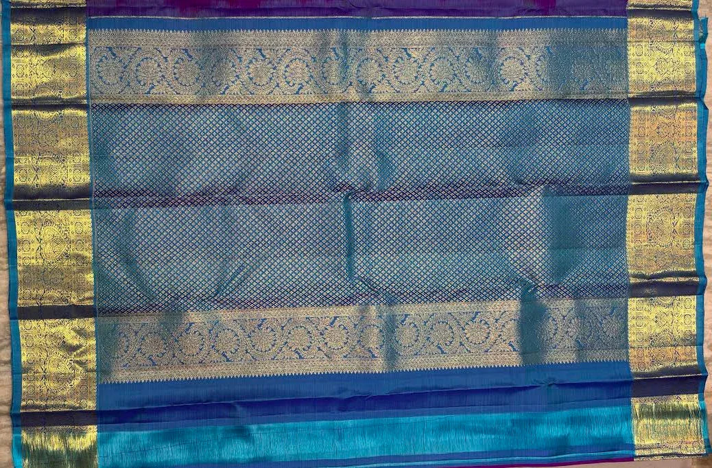 Pure Purple Kanchipuram Pattu Saree | Authentic Kanchi Silk - pochampallysarees.com