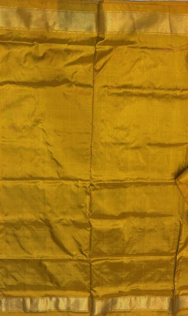 Premium Black &amp; Mustard Yellow Pochampally Ikat Silk Saree with Elephant Motifs
