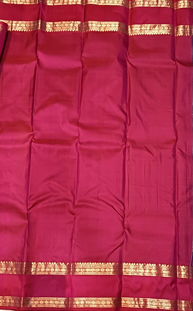 Blue Kanchi Silk Saree with Red zari Checks Pallu &amp; Blouse