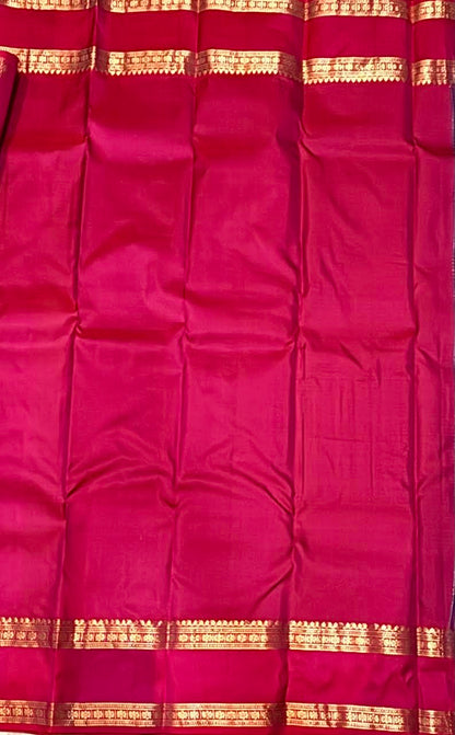 Blue Kanchi Silk Saree with Red zari Checks Pallu &amp; Blouse