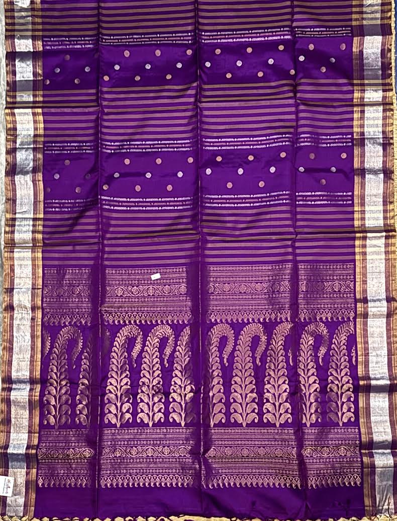 Elegant Purple Kanchi Soft Silk Saree with Zari Border