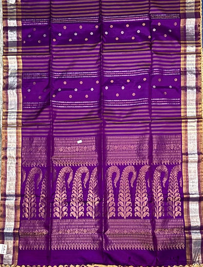 Elegant Purple Kanchi Soft Silk Saree with Zari Border