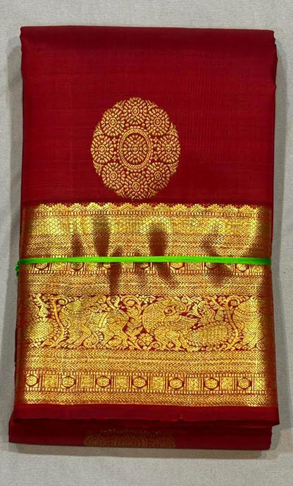 Pure Maroon Kanchipuram Pattu Saree | Authentic Kanchi Silk - pochampallysarees.com