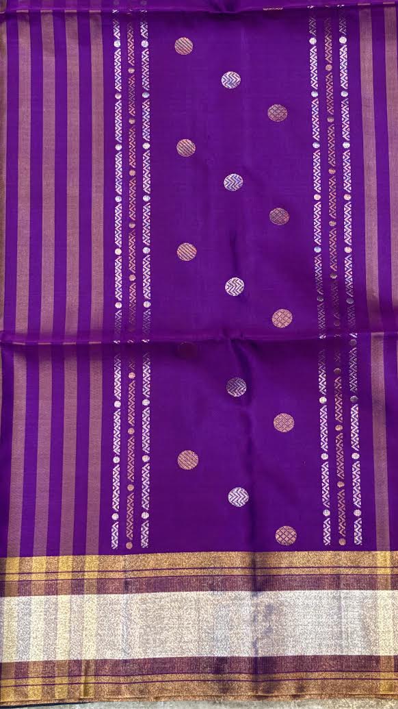 Elegant Purple Kanchi Soft Silk Saree with Zari Border