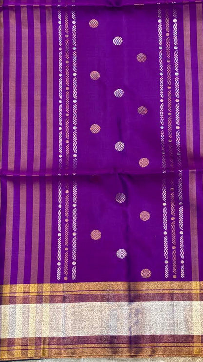Elegant Purple Kanchi Soft Silk Saree with Zari Border
