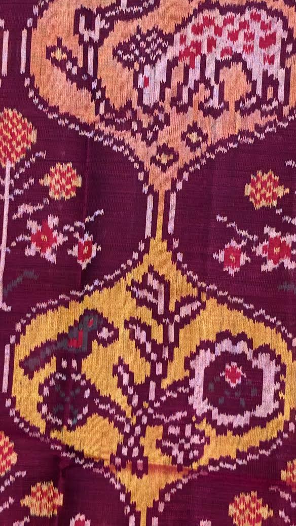 Pure Real Patola Silk Saree in Magenta with Traditional Elephant &amp; Floral Motifs